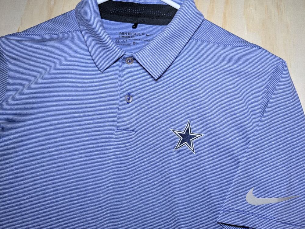 Nike Men's Medium Dallas Cowboys Heather Blue Vapor Golf Polo Standard Shirt